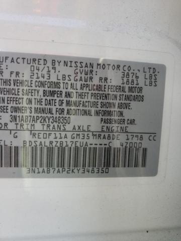 Photo 9 VIN: 3N1AB7AP2KY348350 - NISSAN SENTRA S 