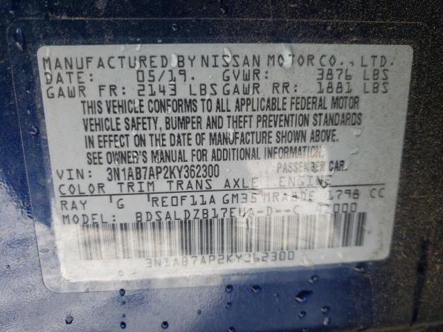 Photo 12 VIN: 3N1AB7AP2KY362300 - NISSAN SENTRA S 