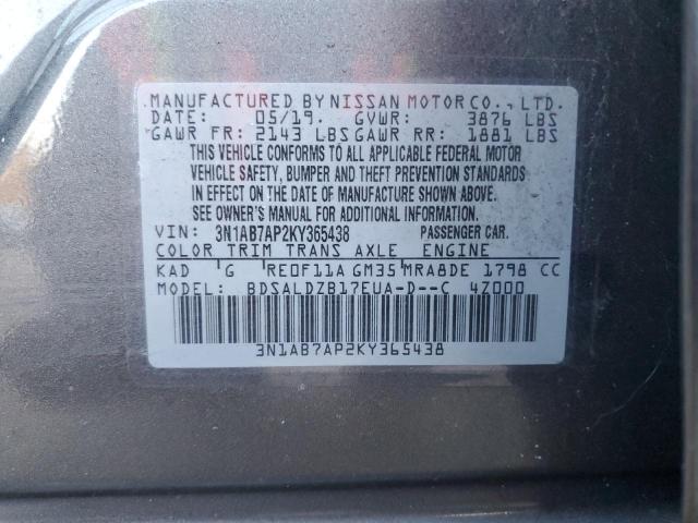 Photo 12 VIN: 3N1AB7AP2KY365438 - NISSAN SENTRA 