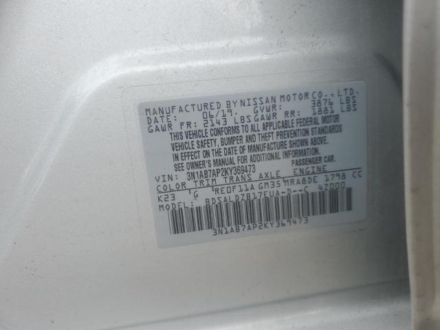 Photo 12 VIN: 3N1AB7AP2KY369473 - NISSAN SENTRA 