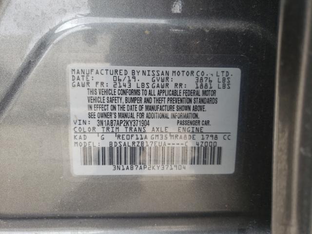 Photo 9 VIN: 3N1AB7AP2KY371904 - NISSAN SENTRA S 