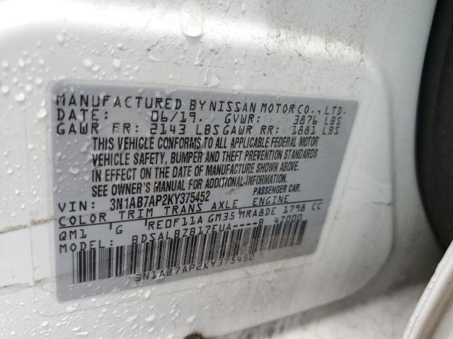 Photo 9 VIN: 3N1AB7AP2KY375452 - NISSAN SENTRA S 