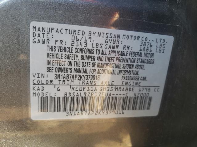 Photo 9 VIN: 3N1AB7AP2KY379016 - NISSAN SENTRA 