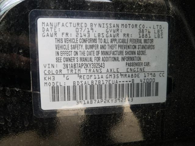 Photo 9 VIN: 3N1AB7AP2KY392543 - NISSAN SENTRA S 