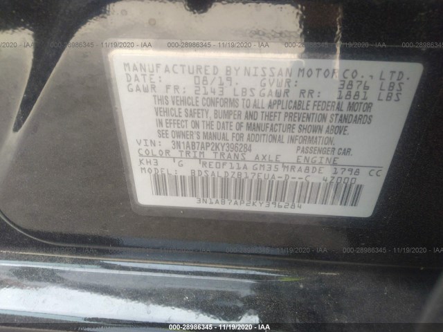 Photo 8 VIN: 3N1AB7AP2KY396284 - NISSAN SENTRA 