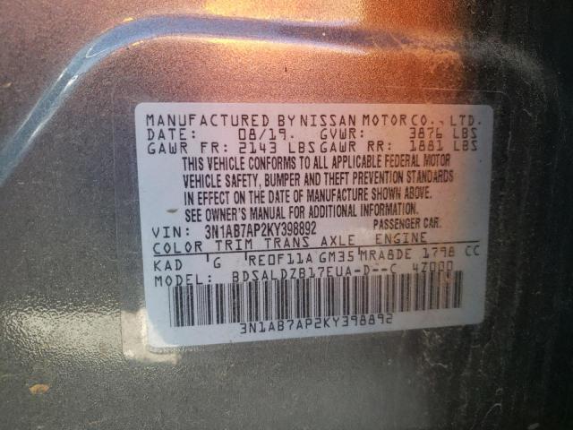 Photo 11 VIN: 3N1AB7AP2KY398892 - NISSAN SENTRA S 