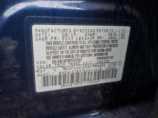 Photo 11 VIN: 3N1AB7AP2KY402567 - NISSAN SENTRA S 