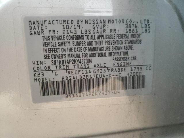 Photo 12 VIN: 3N1AB7AP2KY437304 - NISSAN SENTRA S 