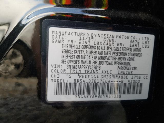 Photo 9 VIN: 3N1AB7AP2KY457018 - NISSAN SENTRA S 