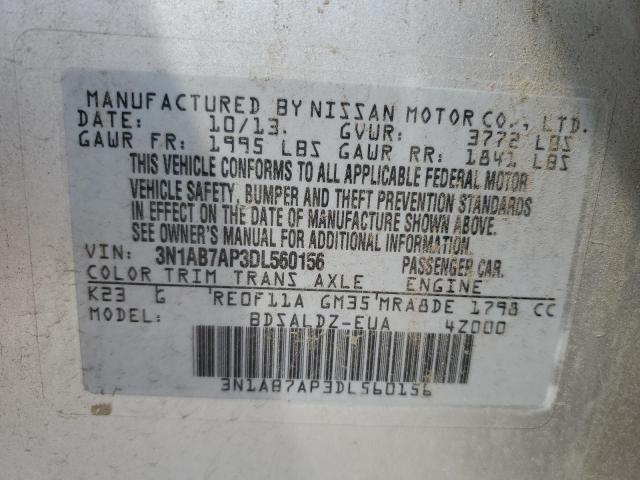 Photo 12 VIN: 3N1AB7AP3DL560156 - NISSAN SENTRA S 