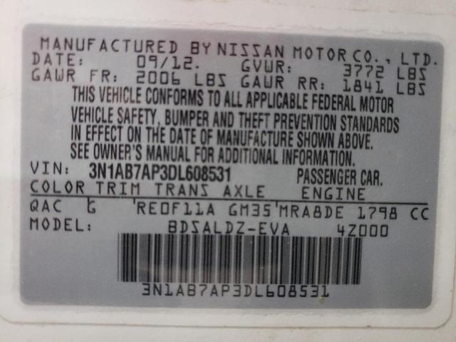 Photo 11 VIN: 3N1AB7AP3DL608531 - NISSAN SENTRA S 