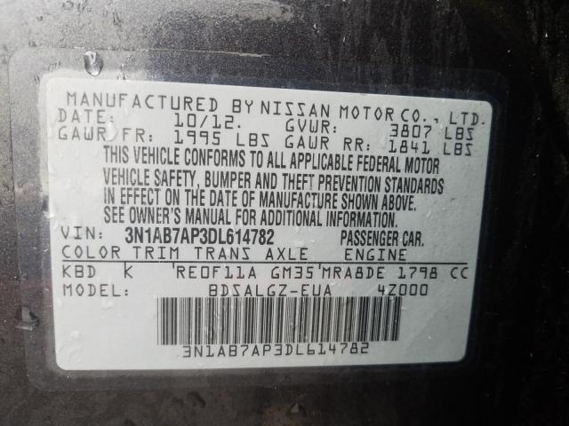 Photo 9 VIN: 3N1AB7AP3DL614782 - NISSAN SENTRA S 