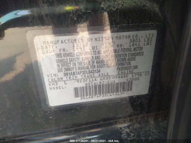 Photo 8 VIN: 3N1AB7AP3DL643134 - NISSAN SENTRA 