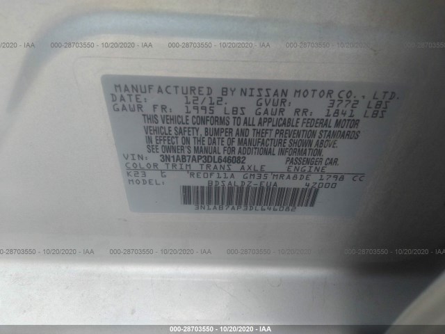 Photo 8 VIN: 3N1AB7AP3DL646082 - NISSAN SENTRA 