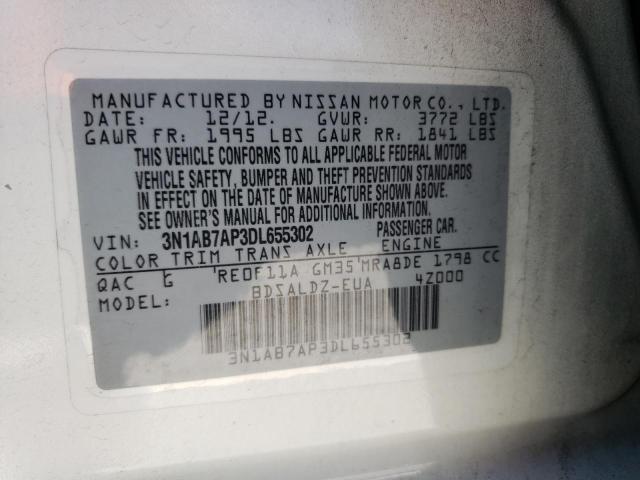 Photo 12 VIN: 3N1AB7AP3DL655302 - NISSAN SENTRA S 