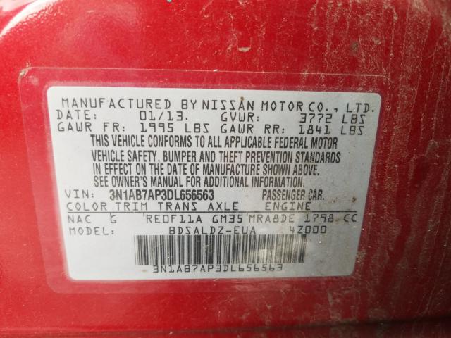 Photo 9 VIN: 3N1AB7AP3DL656563 - NISSAN SENTRA S 