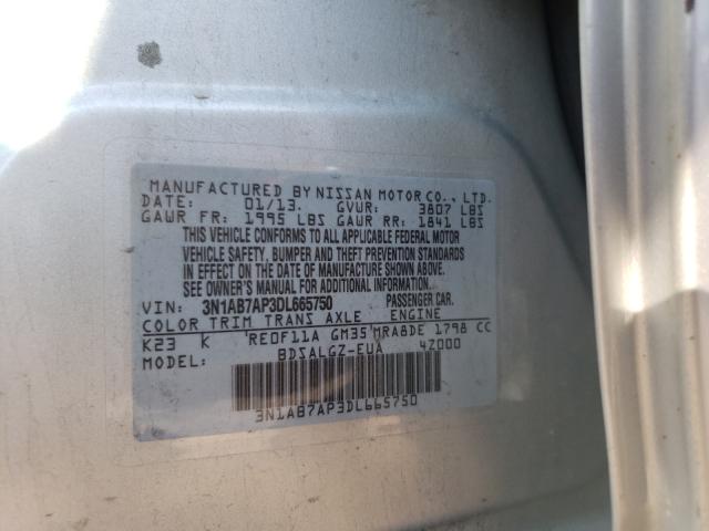 Photo 9 VIN: 3N1AB7AP3DL665750 - NISSAN SENTRA S 