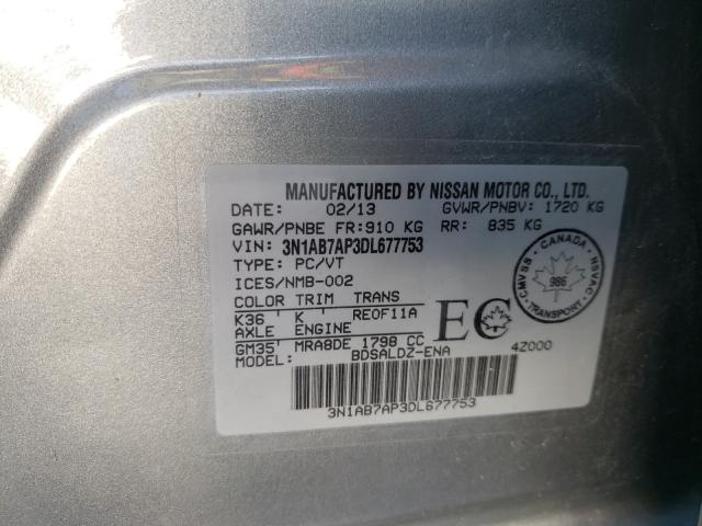 Photo 9 VIN: 3N1AB7AP3DL677753 - NISSAN SENTRA S 