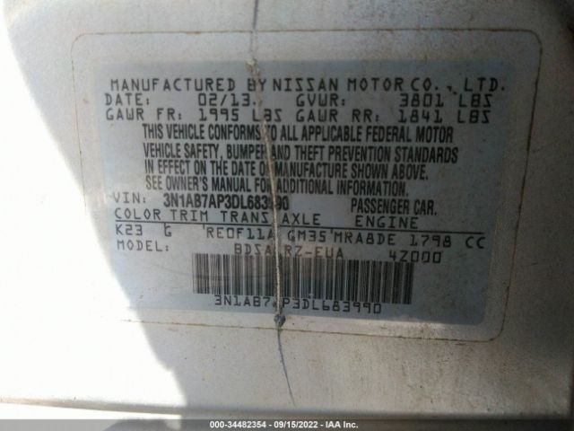 Photo 8 VIN: 3N1AB7AP3DL683990 - NISSAN SENTRA 