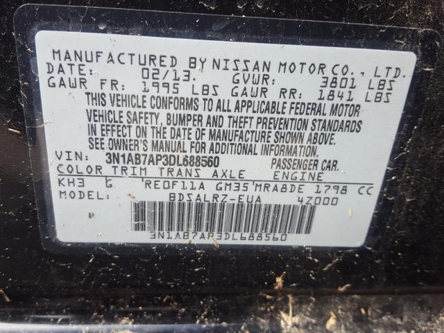 Photo 9 VIN: 3N1AB7AP3DL688560 - NISSAN SENTRA S 