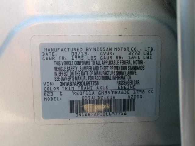 Photo 9 VIN: 3N1AB7AP3DL697758 - NISSAN SENTRA S 