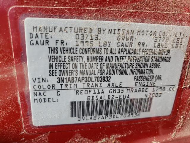 Photo 11 VIN: 3N1AB7AP3DL703932 - NISSAN SENTRA S 