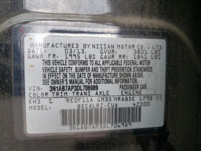 Photo 9 VIN: 3N1AB7AP3DL706989 - NISSAN SENTRA S 