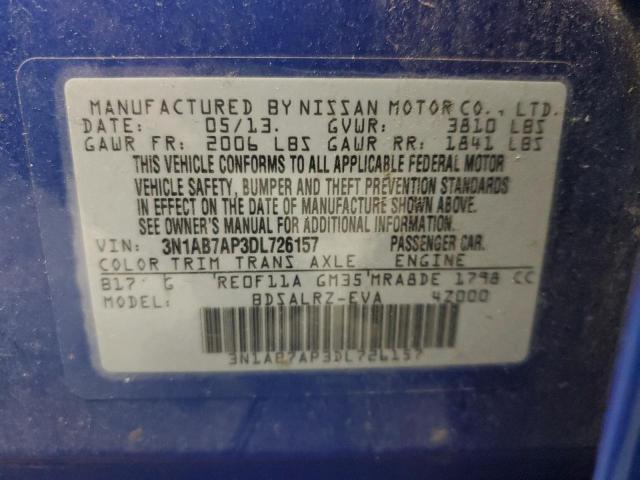 Photo 11 VIN: 3N1AB7AP3DL726157 - NISSAN SENTRA S 