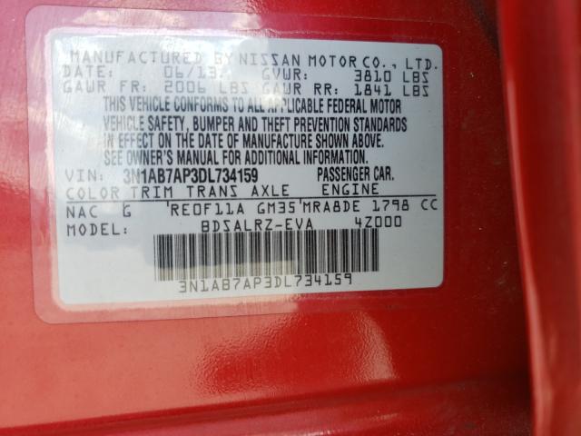 Photo 9 VIN: 3N1AB7AP3DL734159 - NISSAN SENTRA S 