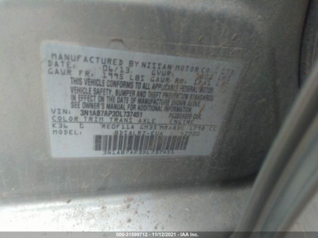 Photo 8 VIN: 3N1AB7AP3DL737451 - NISSAN SENTRA 