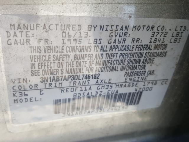 Photo 9 VIN: 3N1AB7AP3DL746182 - NISSAN SENTRA S 