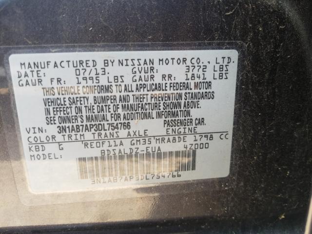 Photo 9 VIN: 3N1AB7AP3DL754766 - NISSAN SENTRA S 