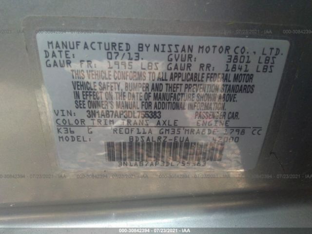 Photo 8 VIN: 3N1AB7AP3DL755383 - NISSAN SENTRA 