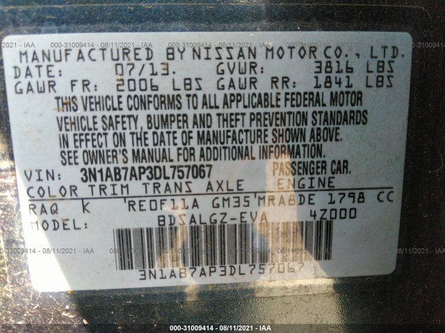 Photo 8 VIN: 3N1AB7AP3DL757067 - NISSAN SENTRA 