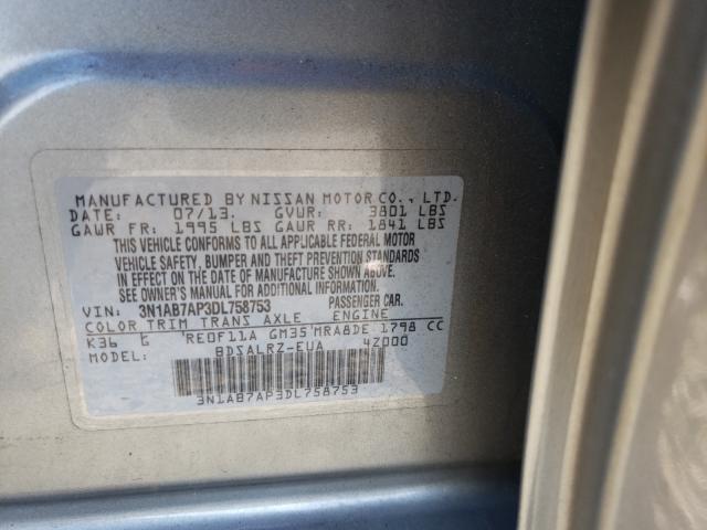 Photo 9 VIN: 3N1AB7AP3DL758753 - NISSAN SENTRA S 