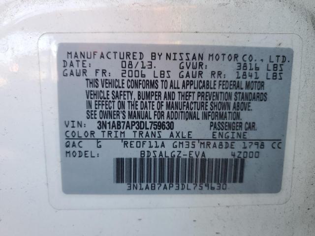 Photo 11 VIN: 3N1AB7AP3DL759630 - NISSAN SENTRA S 