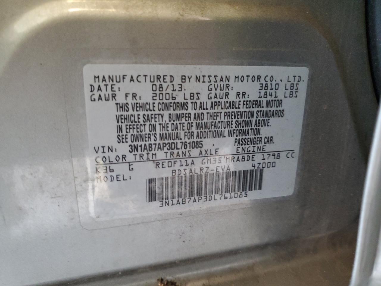 Photo 11 VIN: 3N1AB7AP3DL761085 - NISSAN SENTRA 