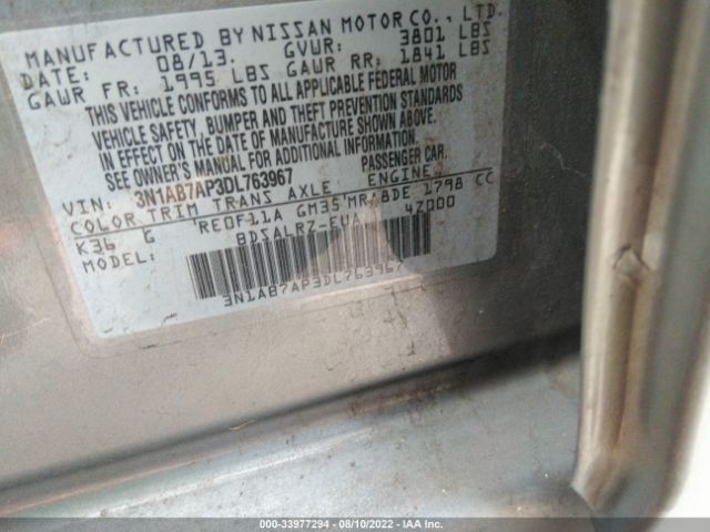 Photo 8 VIN: 3N1AB7AP3DL763967 - NISSAN SENTRA 