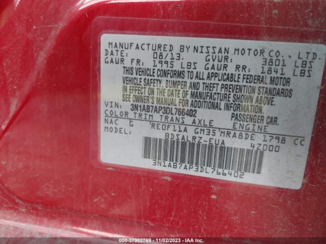 Photo 8 VIN: 3N1AB7AP3DL766402 - NISSAN SENTRA 