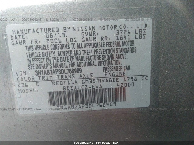 Photo 8 VIN: 3N1AB7AP3DL768909 - NISSAN SENTRA 