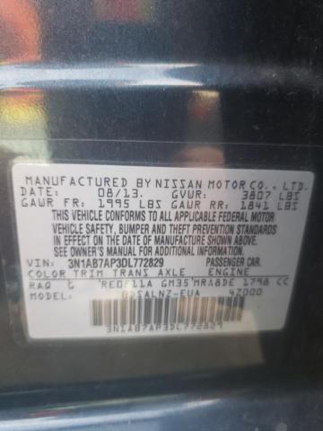 Photo 9 VIN: 3N1AB7AP3DL772829 - NISSAN SENTRA S 