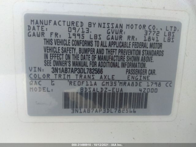 Photo 8 VIN: 3N1AB7AP3DL782566 - NISSAN SENTRA 