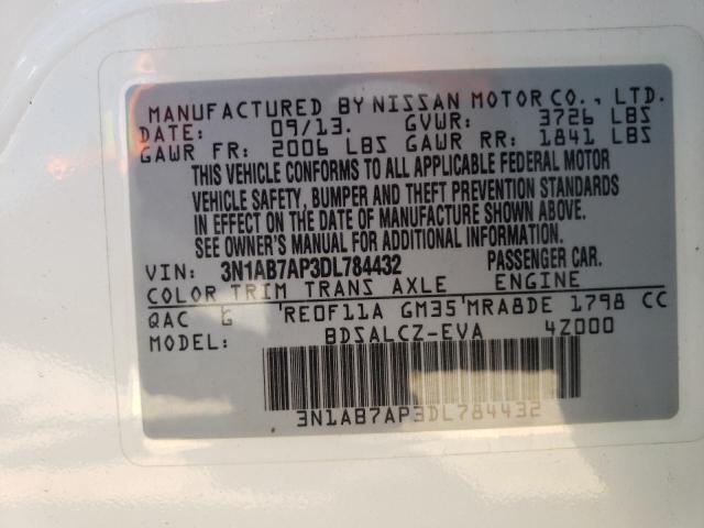 Photo 11 VIN: 3N1AB7AP3DL784432 - NISSAN SENTRA S 