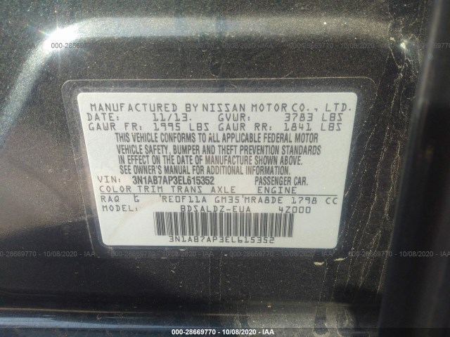 Photo 8 VIN: 3N1AB7AP3EL615352 - NISSAN SENTRA 