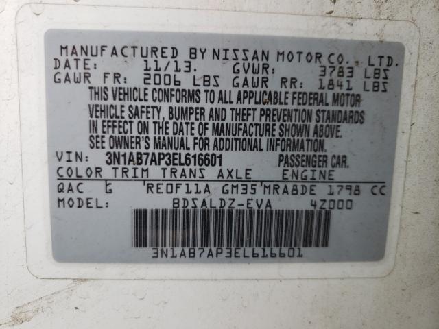 Photo 9 VIN: 3N1AB7AP3EL616601 - NISSAN SENTRA S 