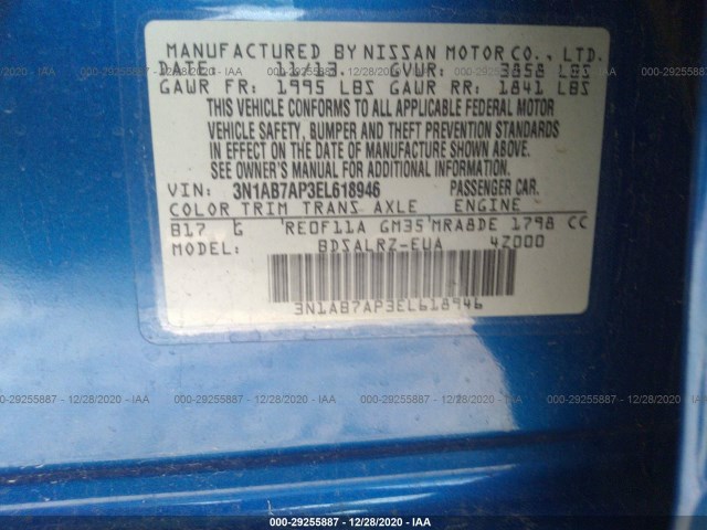 Photo 8 VIN: 3N1AB7AP3EL618946 - NISSAN SENTRA 