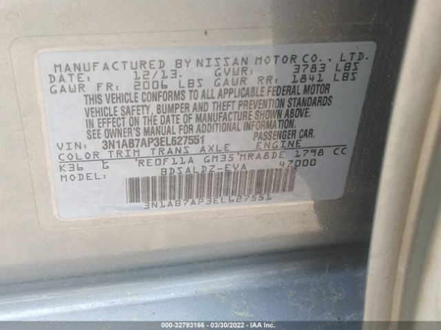 Photo 8 VIN: 3N1AB7AP3EL627551 - NISSAN SENTRA 