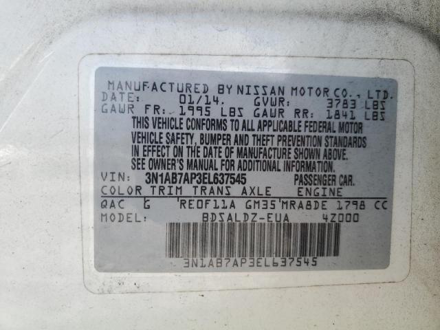 Photo 11 VIN: 3N1AB7AP3EL637545 - NISSAN SENTRA 