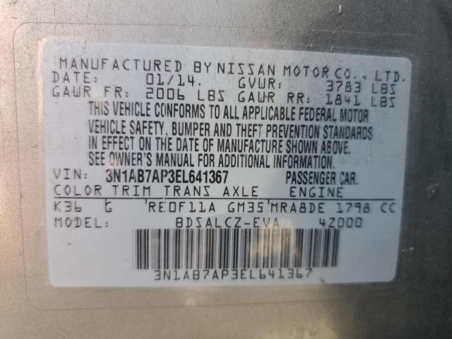 Photo 11 VIN: 3N1AB7AP3EL641367 - NISSAN SENTRA S 