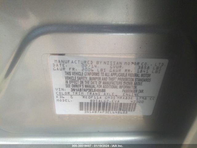 Photo 8 VIN: 3N1AB7AP3EL648688 - NISSAN SENTRA 